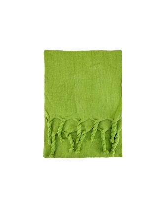 TASSELED PLAIN LIME GREEN SCARF