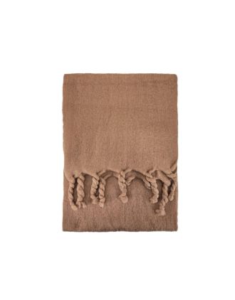 TASSELED LATTE BROWN SCARF