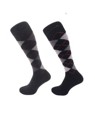 Men's Assorted Knee High Argyle Design Socks