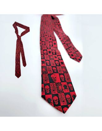 Red Skull Spiders Pattern Ties
