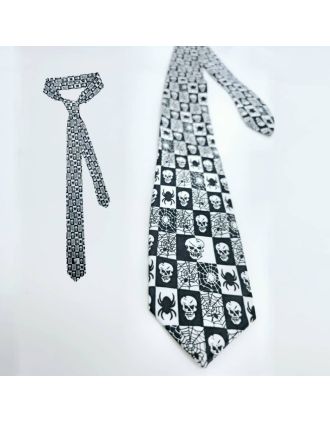 Grey Skull Spiders Pattern Ties