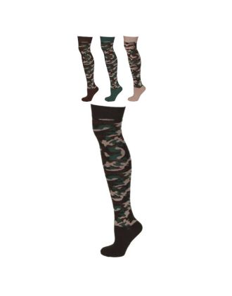 Assorted Light Camouflage Over The Knee Socks