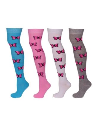 Butterfly On Light Assorted Over The Knee Socks
