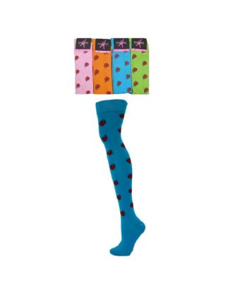 Ladybird on Plain Assorted Over the Knee Socks