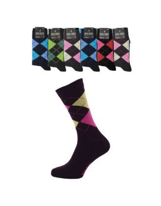 Men's Mixed Argyle Design Assorted Ankle Socks
