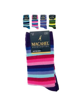 Kid's Multi Coloured Thin Stripe Ankle Socks