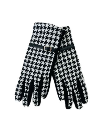 Dog Tooth Design Gloves