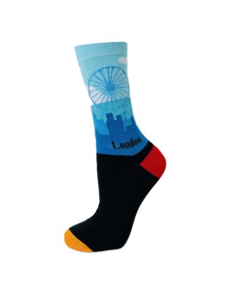 Ladies Blue London Eye Ankle Socks