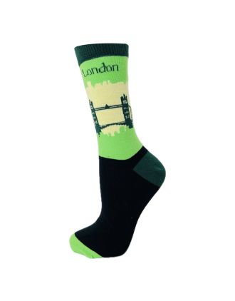 Ladies Green Tower Bridge Ankle Socks