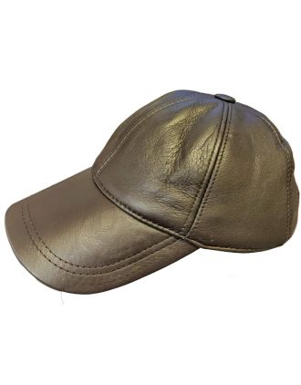 Leather Brown Baseball Cap