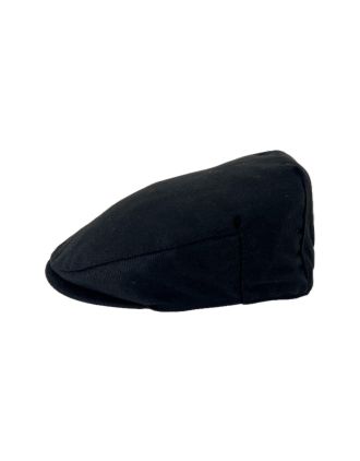 Black Wool Flat Cap