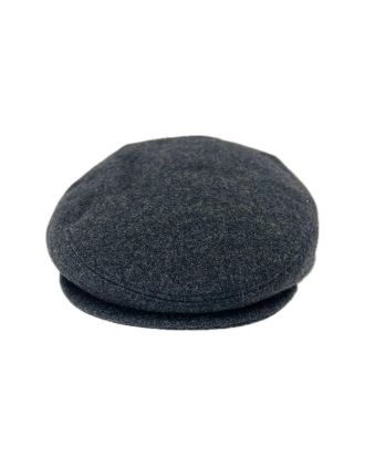 Grey Wool Flat Cap
