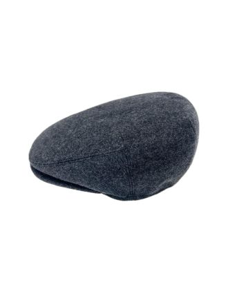 Grey Wool Flat Cap