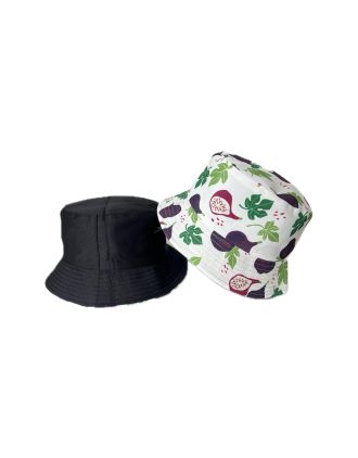 Reversible White Veggie Bucket Hat