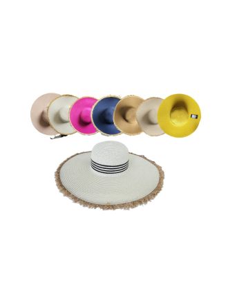 Assorted Colours Fringed Floppy Hat