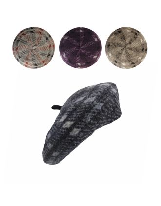 Assorted Diamond Tweed Style Fleck Wool French Berets