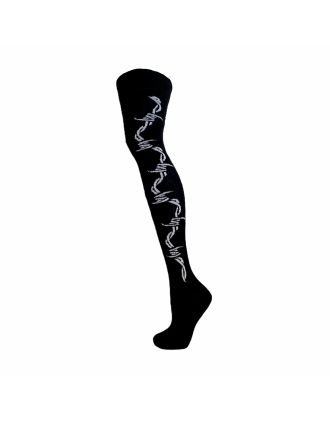 Wire On Black OverThe Knee Socks
