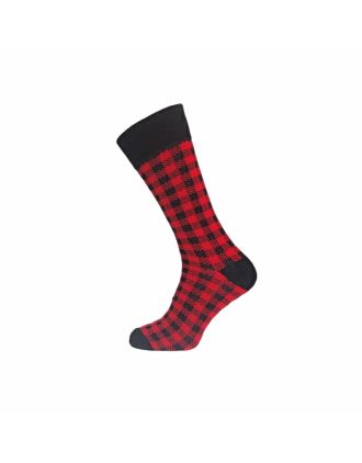 Men's New Red and Black Checked Ankle Socks