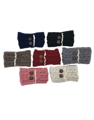 Assorted 2 Buttoned Headband - HK-001