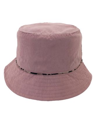 Reversible Pink/Leopard Design Bucket Hat