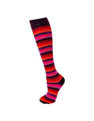 Autumn Colours Thin Striped Knee High Socks