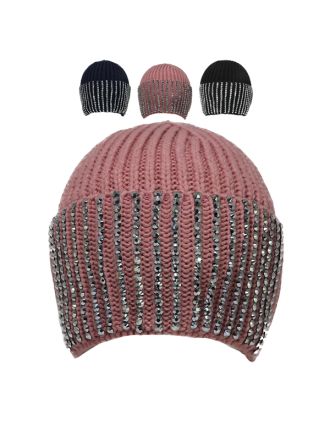 Macahel Assorted Color Beaded Beanie Hats