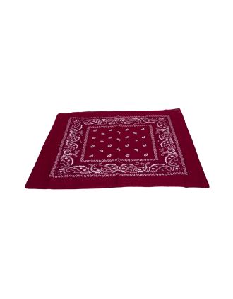 Paisley Designs on Cherry Red Bandana  - BND-012