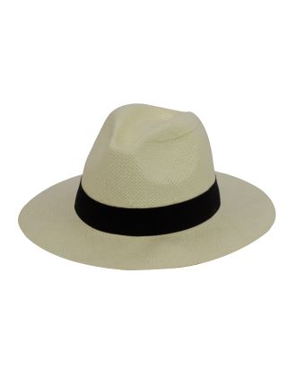 Natural Straw Panama Style Trilby Hat