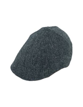 Grey Spotty Six Panel Flat Cap