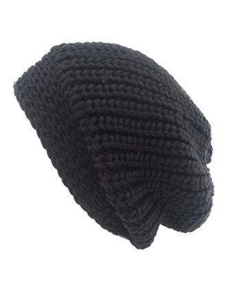 Unisex Slouch Beanie Cable Knitted Pattern