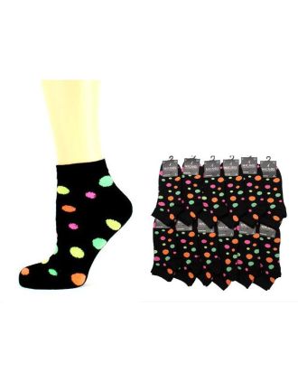 Neon Spots Design Ladies Trainer Socks