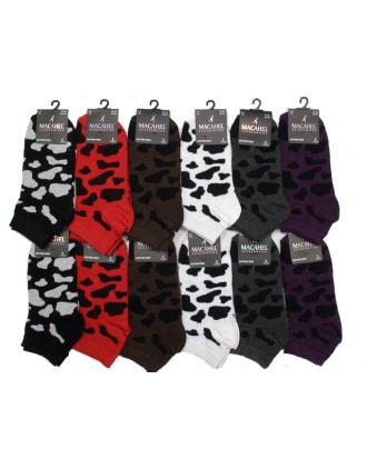 Assorted Cow Design Ladies Trainer Socks