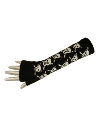 Multi Skull On Black Assorted Long Gloves