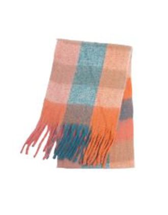 Orange Fox Check Design Scarf