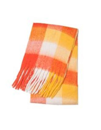 Orange Gradient Check Design Scarf
