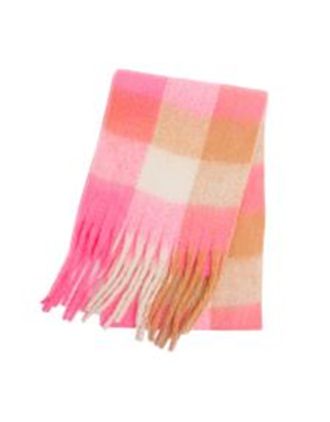 Pink and Beige Check Design Scarf