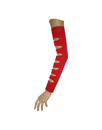 Plain Red Slashed Design Arm Warmer