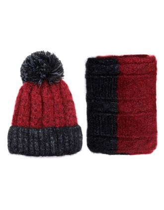 Red Beanie Set - Beanie and Scarf Combined