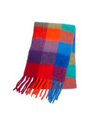 Red Autumn Check Design Scarf