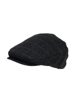 Wool Blend Navy/Cream Line High Quality Flat Cap Hats