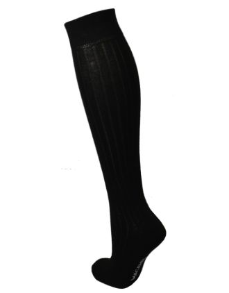 Mens Knee High Black Ribbed Socks