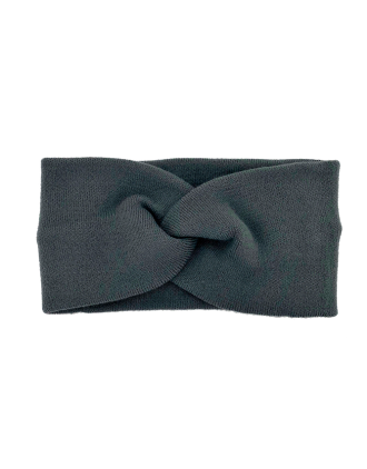 Grey Knitted Headband Bow Style - H-0001-2