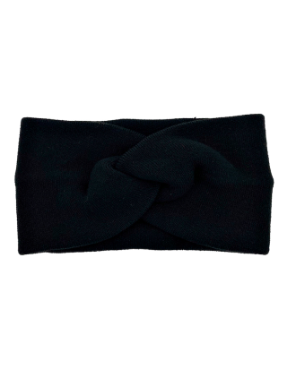 Black Knitted Headband Bow Style - H-0001-7