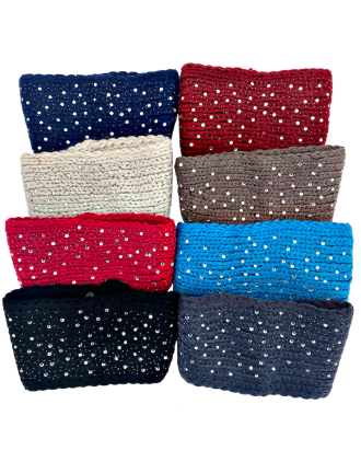 Beaded Assorted colours Knitted Headband HB-2