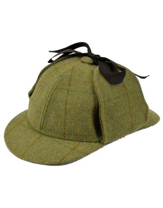 Mens Tweed Deerstalker  iconic Sherlock Holmes Tweed Hat