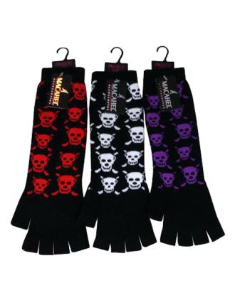 Skull Multi Assorted Fingerless Long Gloves