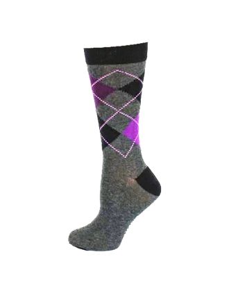 Dark Argyle Design Assorted Women Ankle Socks