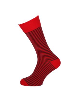 Ladies Very Thin Black and Red Ankle Socks