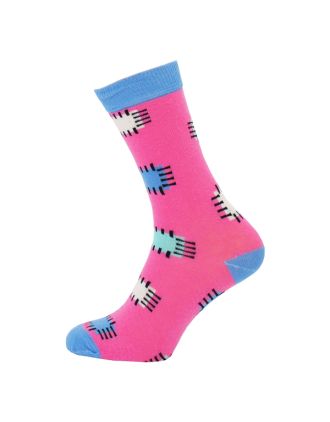 Ladies Ankle Pink Patch Design Socks