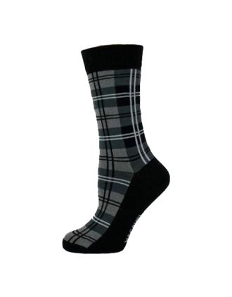 Ladies Ankle Grey Check Design Socks